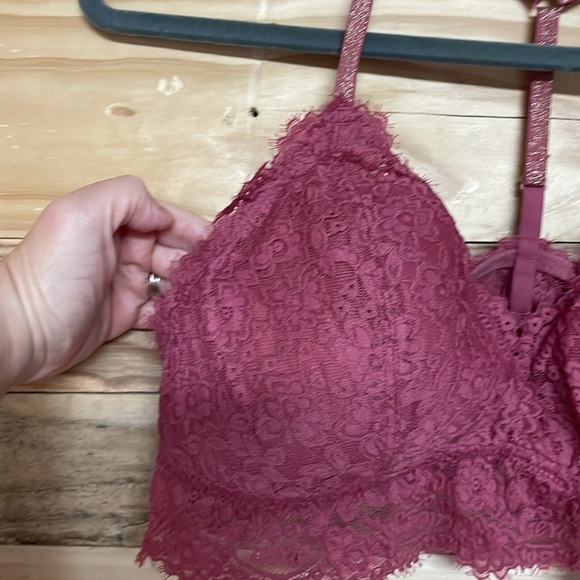 Aerie size XL Mauve Pink Lace T-back Adjustable Straps Super Soft Bralette - Picture 4 of 6
